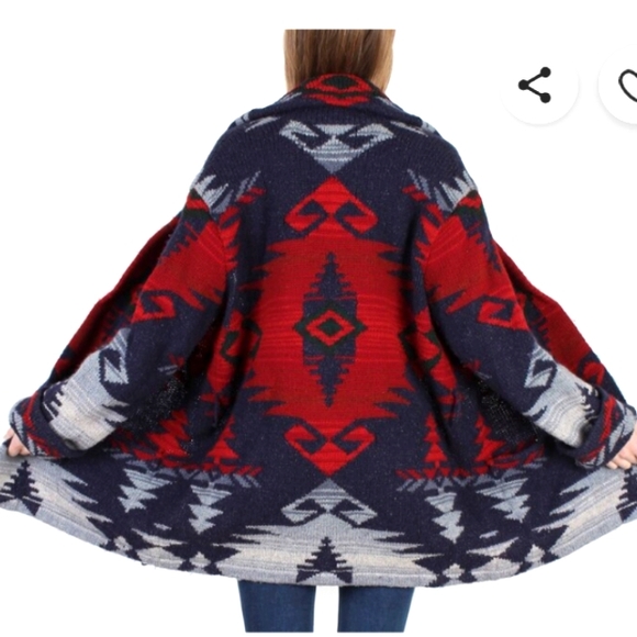 Ralph Lauren Sweaters - Ralph Lauren Hand Knit Aztec Navajo Wool Wrap Cardigan.